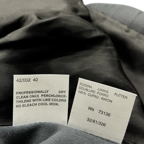 MaxMara Charcoal Gray Blazer Skirt Suit Women's IT 40/US 6 Cotton Silk Career - Picture 5 of 7